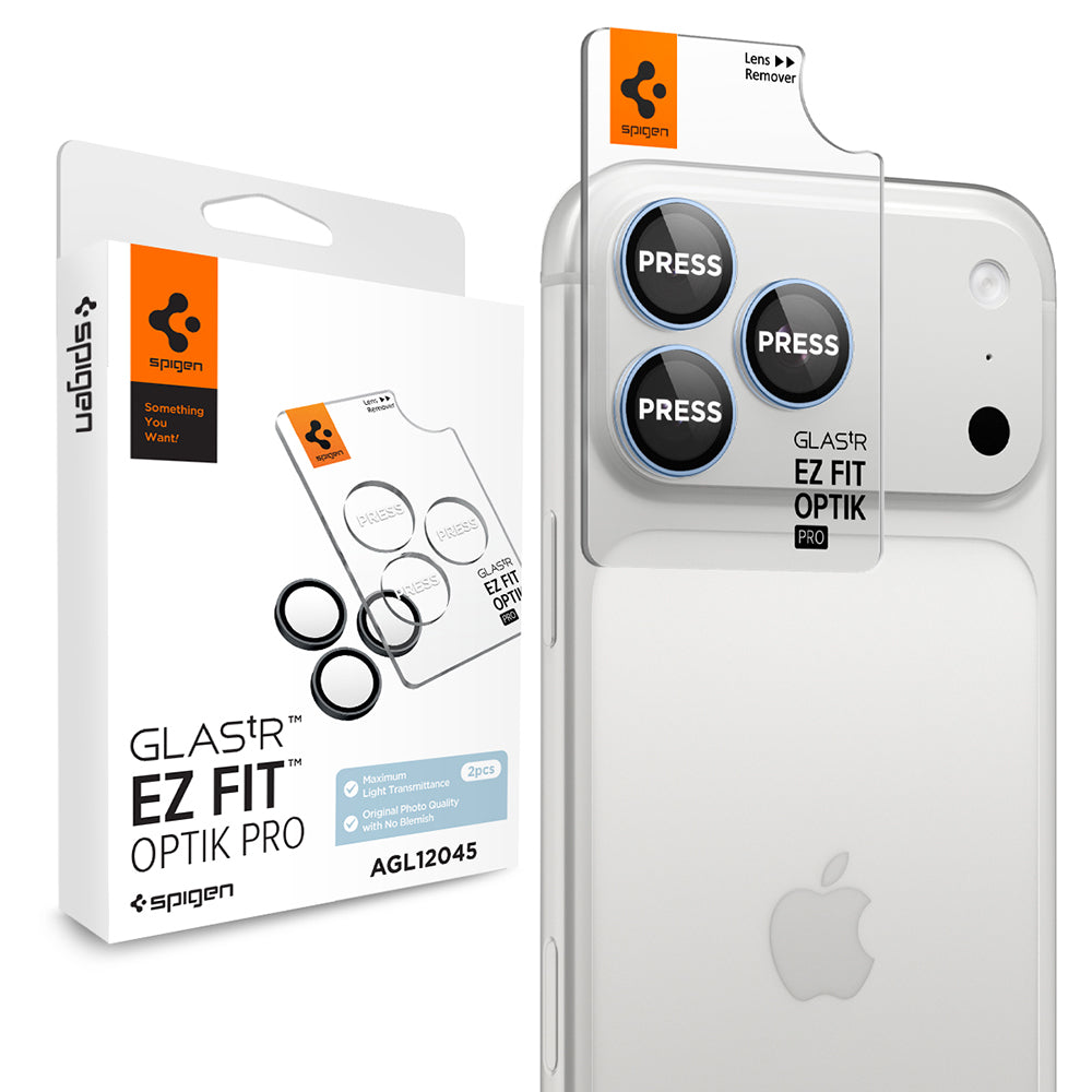 Schutzfolie für die Rückkamera Spigen GlastR EZ FIT Optik Pro für Apple iPhone 18 Pro / 18 Pro Max, gehärtetes Glas, 2er-Set, Blau AGL12045