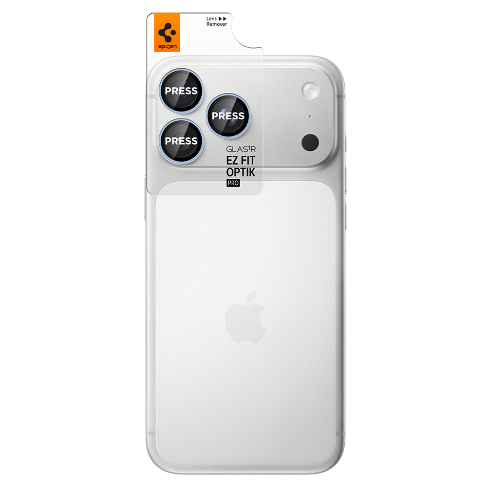 Schutzfolie für die Rückkamera Spigen GlastR EZ FIT Optik Pro für Apple iPhone 18 Pro / 18 Pro Max, gehärtetes Glas, 2er-Set, Blau AGL12045