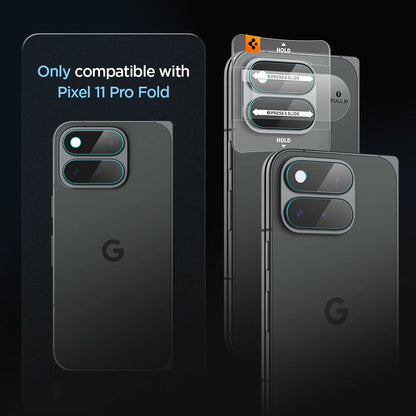 Schutzfolie für die Rückkamera Spigen GlastR EZ FIT Optik Pro für Google Pixel 11 Pro Fold, gehärtetes Glas, 2er-Set, transparent AGL11491