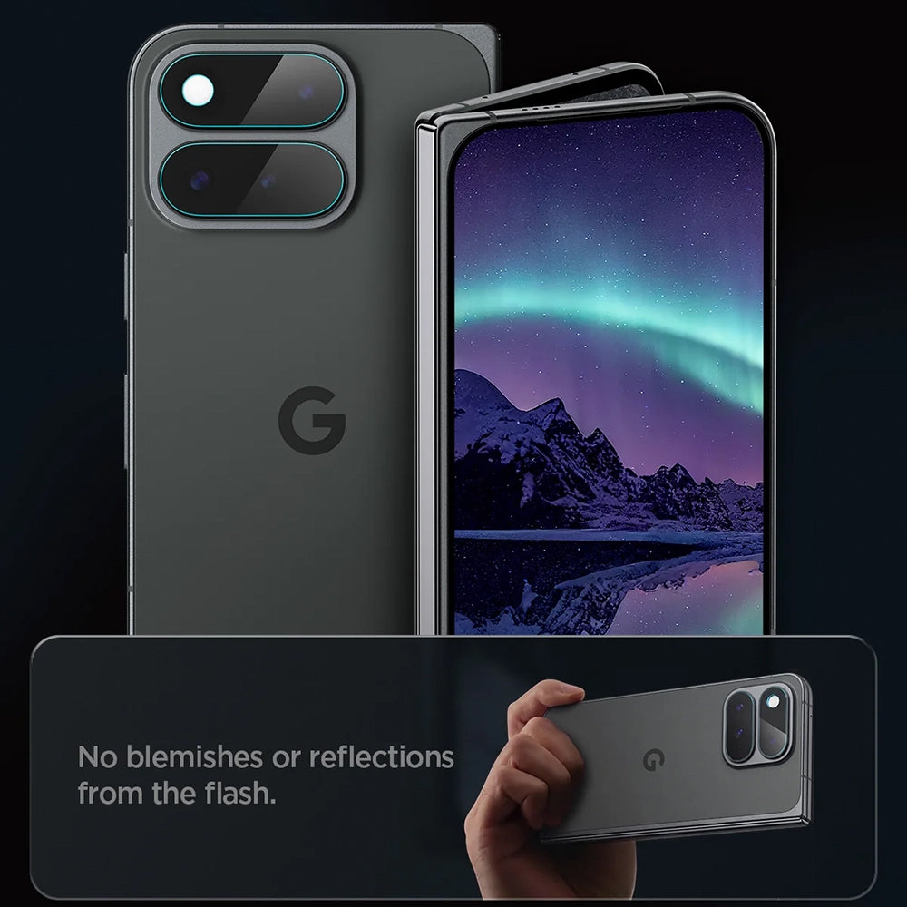 Schutzfolie für die Rückkamera Spigen GlastR EZ FIT Optik Pro für Google Pixel 11 Pro Fold, gehärtetes Glas, 2er-Set, transparent AGL11491