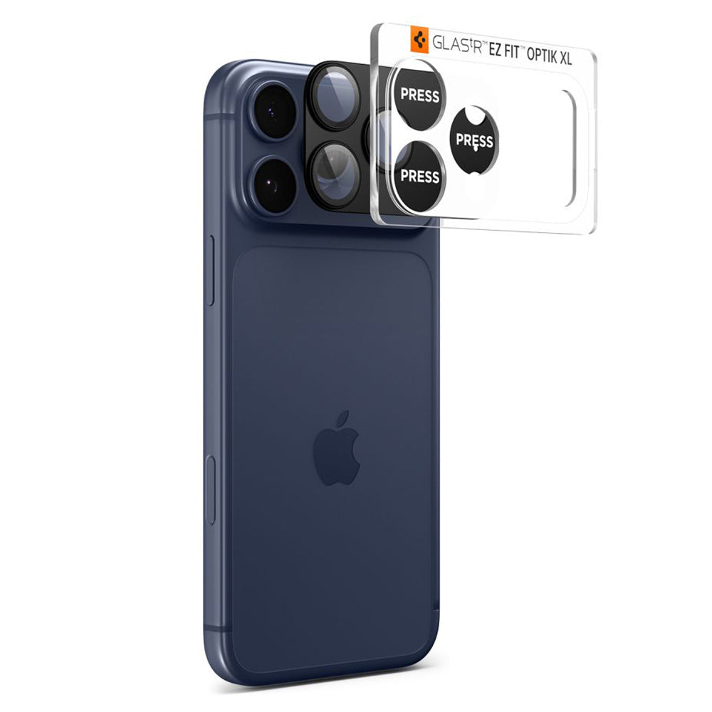 Schutzfolie für die Rückkamera Spigen GlastR EZ FIT Optik Pro XL für Apple iPhone 17 Pro Max, Gehärtetes Glas, Schwarz