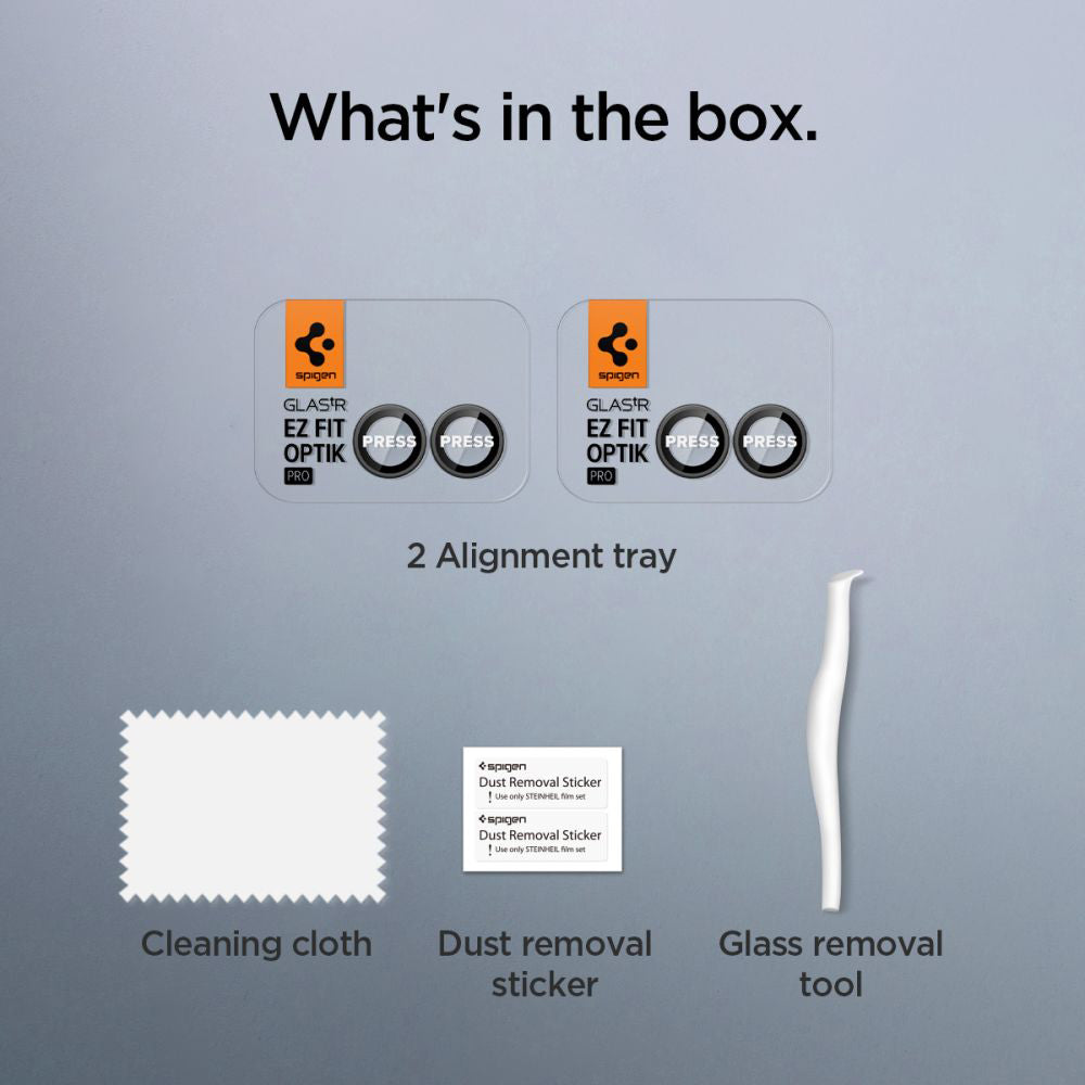 Schutzfolie für die Rückkamera Spigen GlastR EZ FIT Optik Pro HD für Samsung Galaxy Z Flip7 F766, gehärtetes Glas, Set mit 2 Stück, Schwarz AGL09587