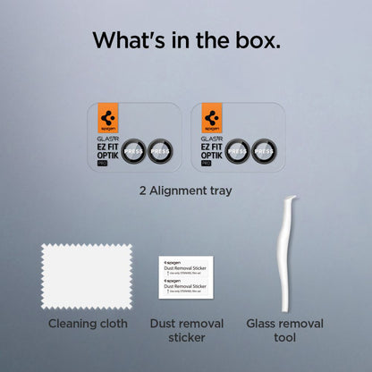 Schutzfolie für die Rückkamera Spigen GlastR EZ FIT Optik Pro HD für Samsung Galaxy Z Flip7 F766, gehärtetes Glas, Set mit 2 Stück, Schwarz AGL09587