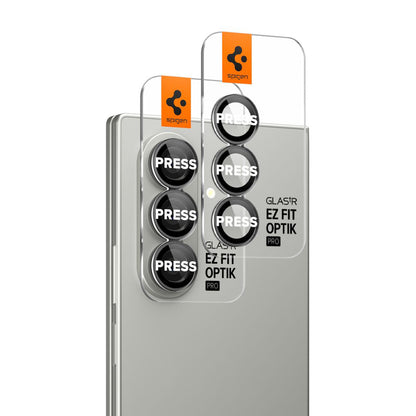 Schutzfolie für die Rückkamera Spigen GlastR EZ FIT Optik Pro HD für Samsung Galaxy Z Fold7 F966, gehärtetes Glas, Set mit 2 Stück, Schwarz AGL09581