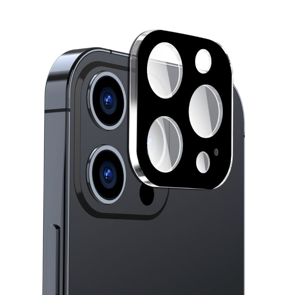 Techsuit Rückkamera-Schutzfolie für Apple iPhone 15 Pro Max / 15 Pro, gehärtetes Glas, schwarz