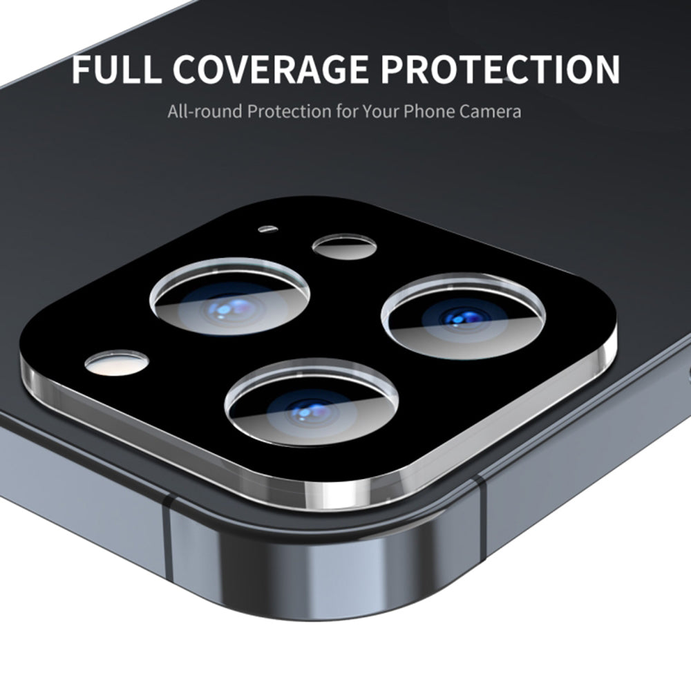 Techsuit Rückkamera-Schutzfolie für Apple iPhone 15 Pro Max / 15 Pro, gehärtetes Glas, schwarz
