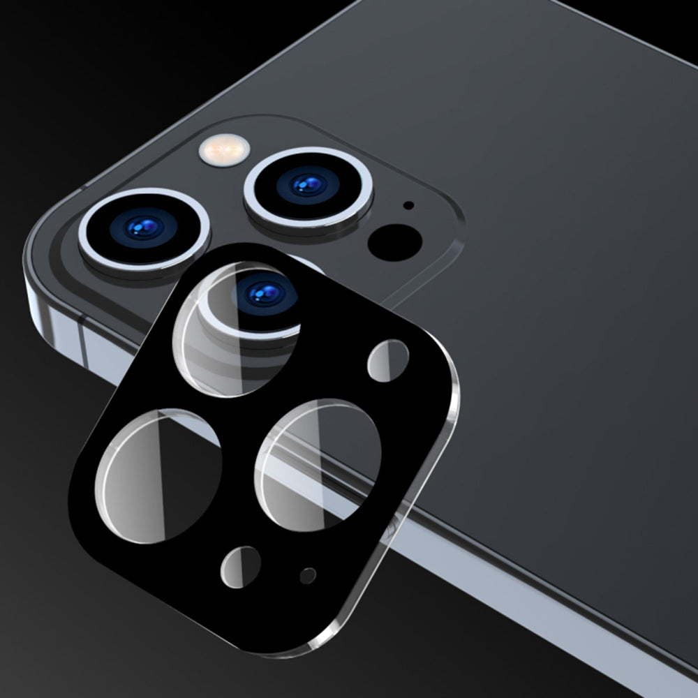 Techsuit Rückkamera-Schutzfolie für Apple iPhone 15 Pro Max / 15 Pro, gehärtetes Glas, schwarz