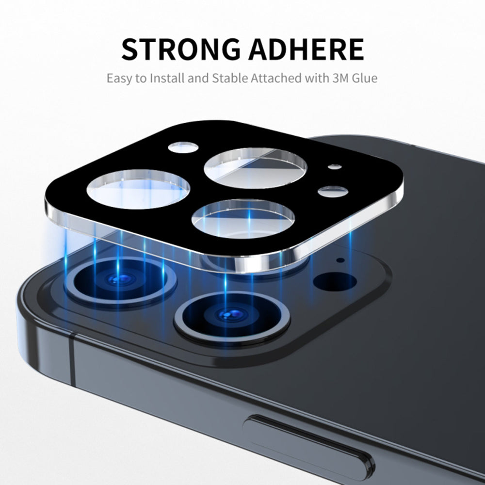Techsuit Rückkamera-Schutzfolie für Apple iPhone 15 Pro Max / 15 Pro, gehärtetes Glas, schwarz