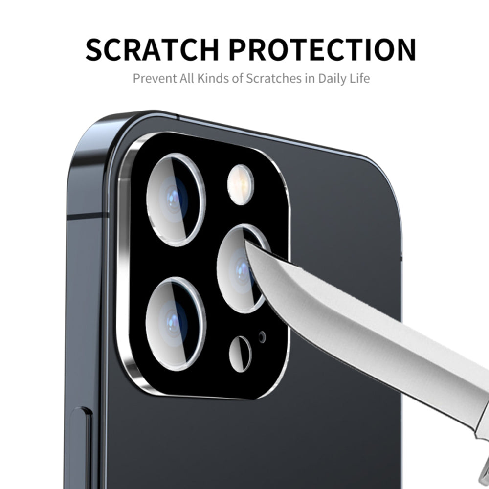 Techsuit Rückkamera-Schutzfolie für Apple iPhone 15 Pro Max / 15 Pro, gehärtetes Glas, schwarz