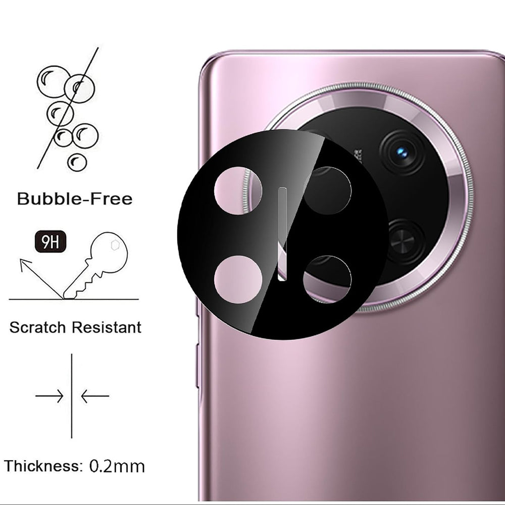 Techsuit Rückkamera-Schutzfolie für Honor X9c / Magic7 Lite, gehärtetes Glas, schwarz