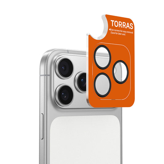 Torras Lensguard Rückkamera-Schutzfolie für Apple iPhone 17 Pro Max / 17 Pro, gehärtetes Glas, Blau
