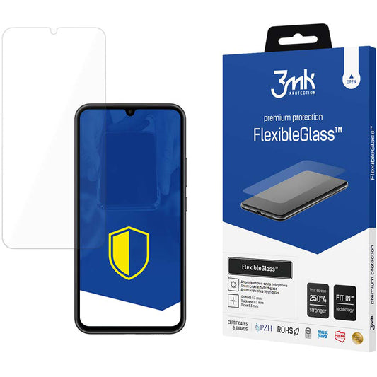 3MK FlexibleGlass Displayschutzfolie für Samsung Galaxy A34 A346, flexibles Glas, Vollkleber