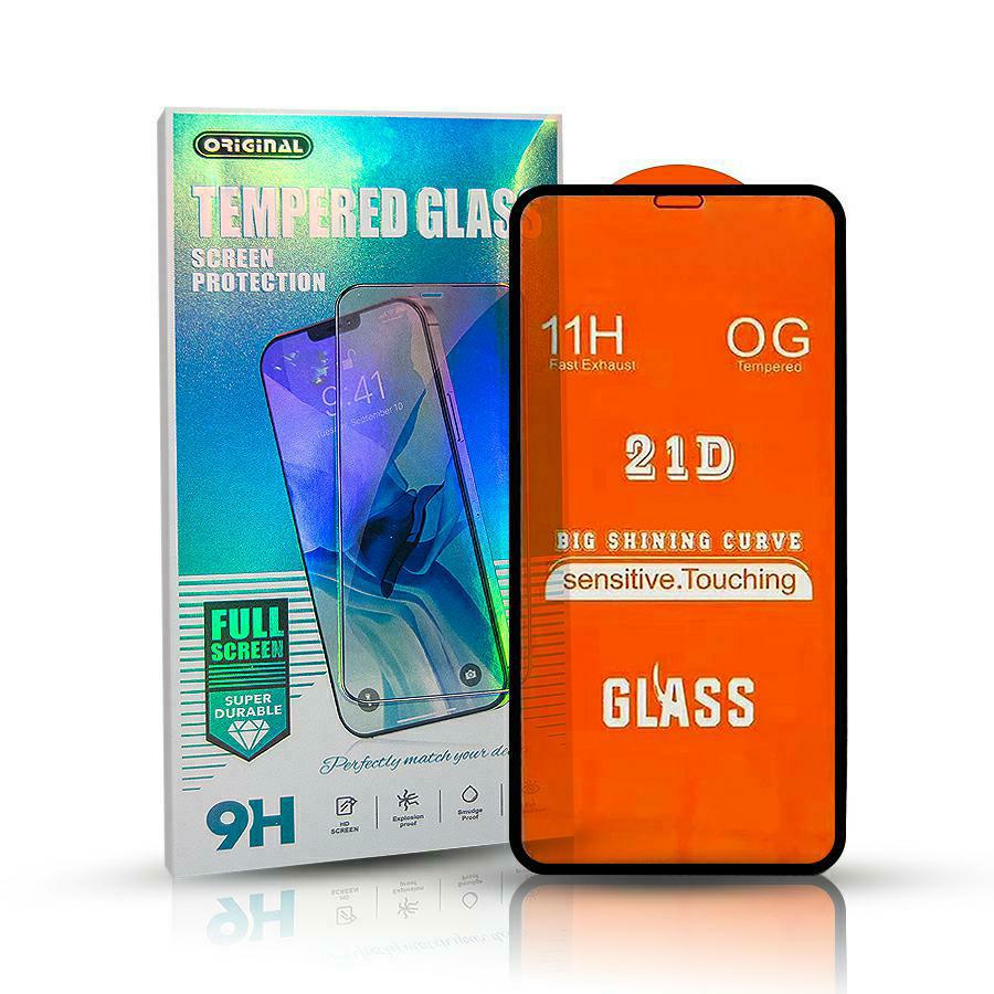 OEM Screen Protector for Samsung Galaxy A22 5G A226, Tempered Glass, Full Glue, 21D, Black