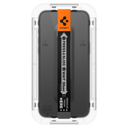 Spigen EZ FIT Displayschutzfolie für Apple iPhone 15 Pro Max, sicheres Glas, Vollkleber, 2,5D, hüllenfreundlich, Schwarz AGL06879 