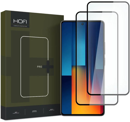 HOFI Glass PRO+ Screen Protector for Xiaomi Poco M6 Pro 5G, Tempered Glass, Full Glue, Set of 2 pieces, 2.5D, Black