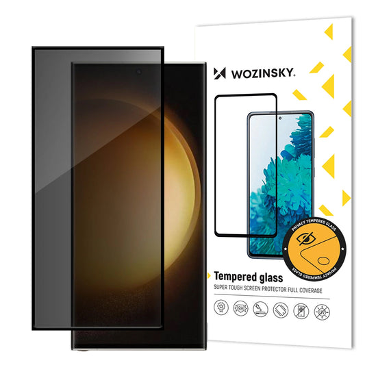 Sichtschutz-Displayschutz WZK AntiSpy für Samsung Galaxy S24 Ultra S928, sicheres Glas, Vollkleber