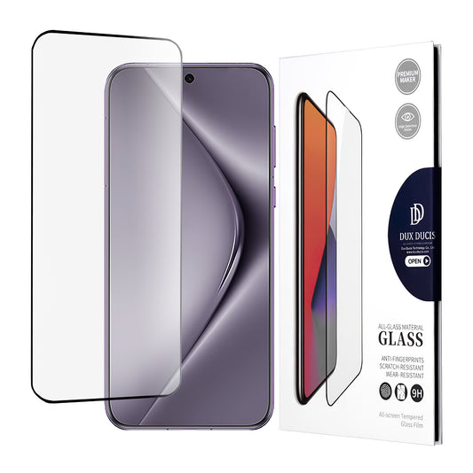 DUX DUCIS Displayschutzfolie für Huawei Pura 70 Pro, sicheres Glas, Kantenkleber, Schwarz