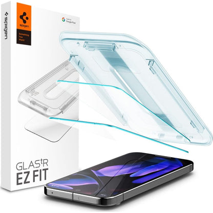Schutzfolie Spigen GlastR EZ FIT für Google Pixel 9 Pro XL, gehärtetes Glas, Full Glue, Set mit 2 Stück AGL08445