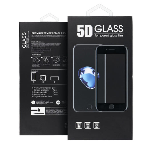 OEM Displayschutzfolie für Samsung Galaxy S25+ S936, gehärtetes Glas, Full Glue, 5D, Schwarz