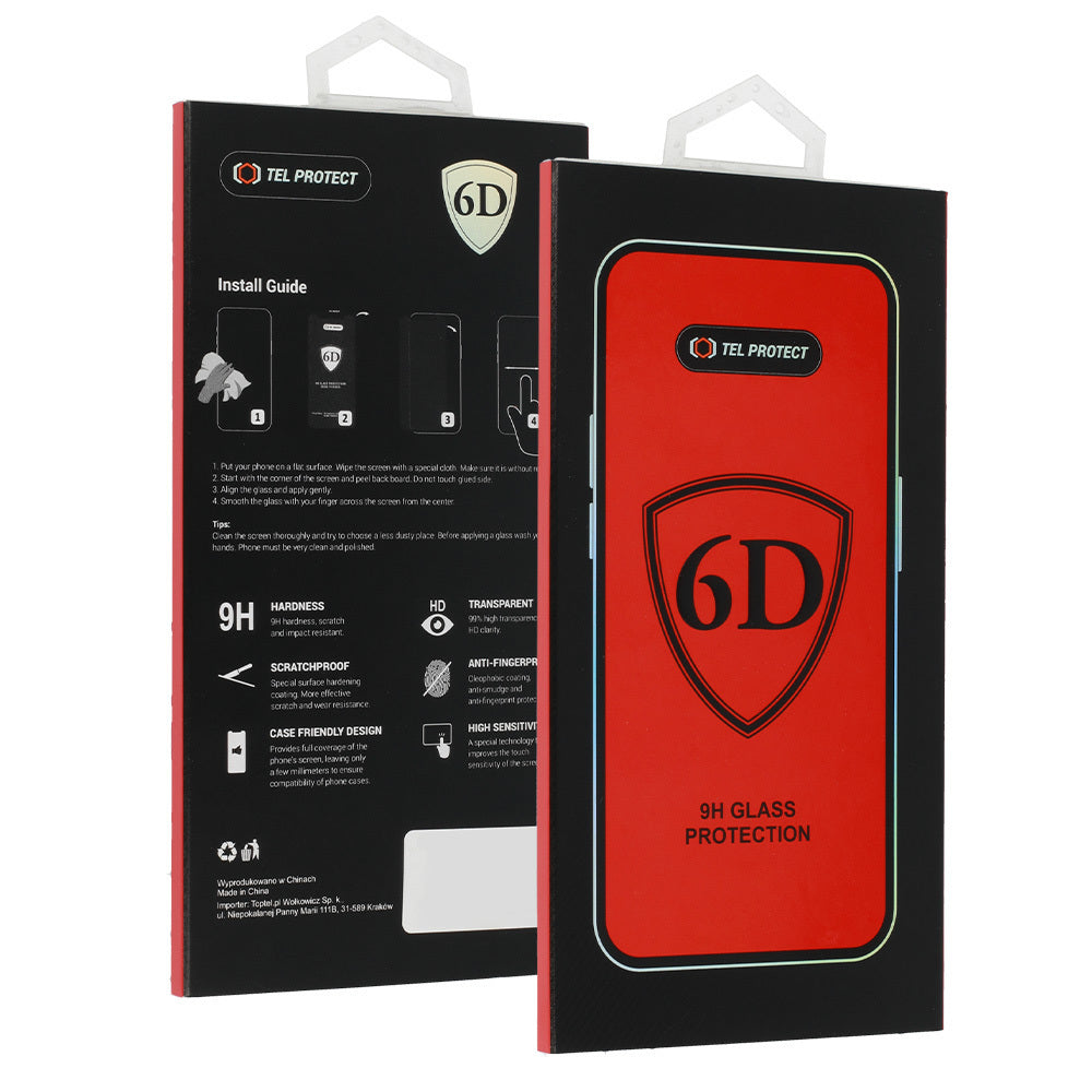OEM Displayschutzfolie für Samsung Galaxy A07 4G A075 / A06 A065 / A05 A055, gehärtetes Glas, Full Glue, 6D, Schwarz