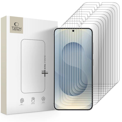 Schutzfolie Tech-Protect für Samsung Galaxy S25 S931 / S24 S921, Gehärtetes Glas, Vollverklebung, Set 10 Stück