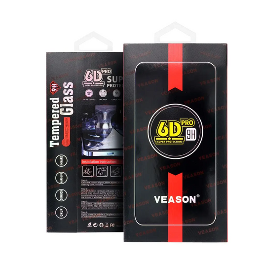 Veason PRO Displayschutzfolie für Samsung Galaxy A56 A566 / A36 A366, gehärtetes Glas, Full Glue, 6D, Schwarz