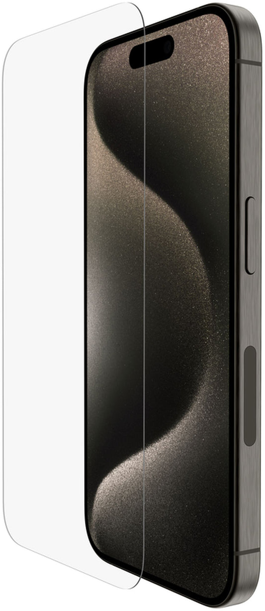Belkin ScreenForce TemperedGlass Displayschutzfolie für Apple iPhone 15 Pro Max, gehärtetes Glas, Full Glue OVA138zz