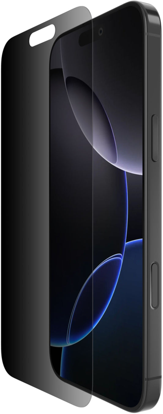 Privacy-Schutzfolie Belkin ScreenForce InvisiGlass für Apple iPhone 16 Pro Max, gehärtetes Glas, Full Glue OVA170hq