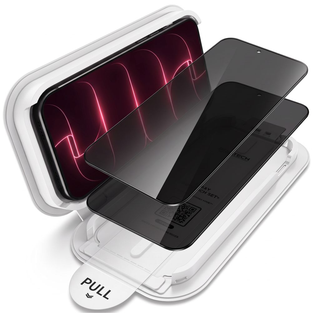 Privacy-Schutzfolie Tech-Protect OneTouch für Apple iPhone 18 Pro, gehärtetes Glas, Full Glue, 2er-Set