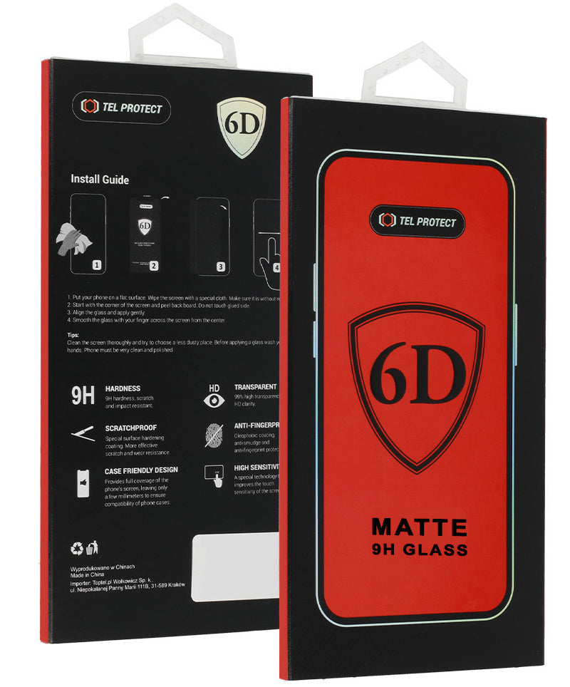 Matte OEM Displayschutzfolie für Apple iPhone 18 Pro, gehärtetes Glas, Full Glue, 6D, Schwarz