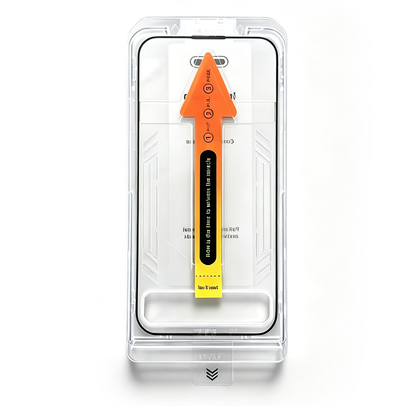 OEM Dust Free Easy Fit Displayschutzfolie für Apple iPhone 15 Pro Max, gehärtetes Glas, Full Glue, Schwarz