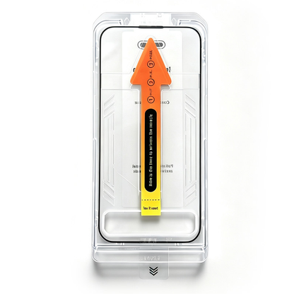OEM Dust Free Easy Fit Displayschutzfolie für Apple iPhone 15 Pro Max, gehärtetes Glas, Full Glue, Schwarz