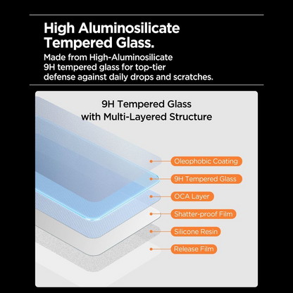 Schutzfolie Spigen GlastR Align Master Slim für Apple iPhone 17, Gehärtetes Glas, Vollkleber, Set 3 Stück AGL10484