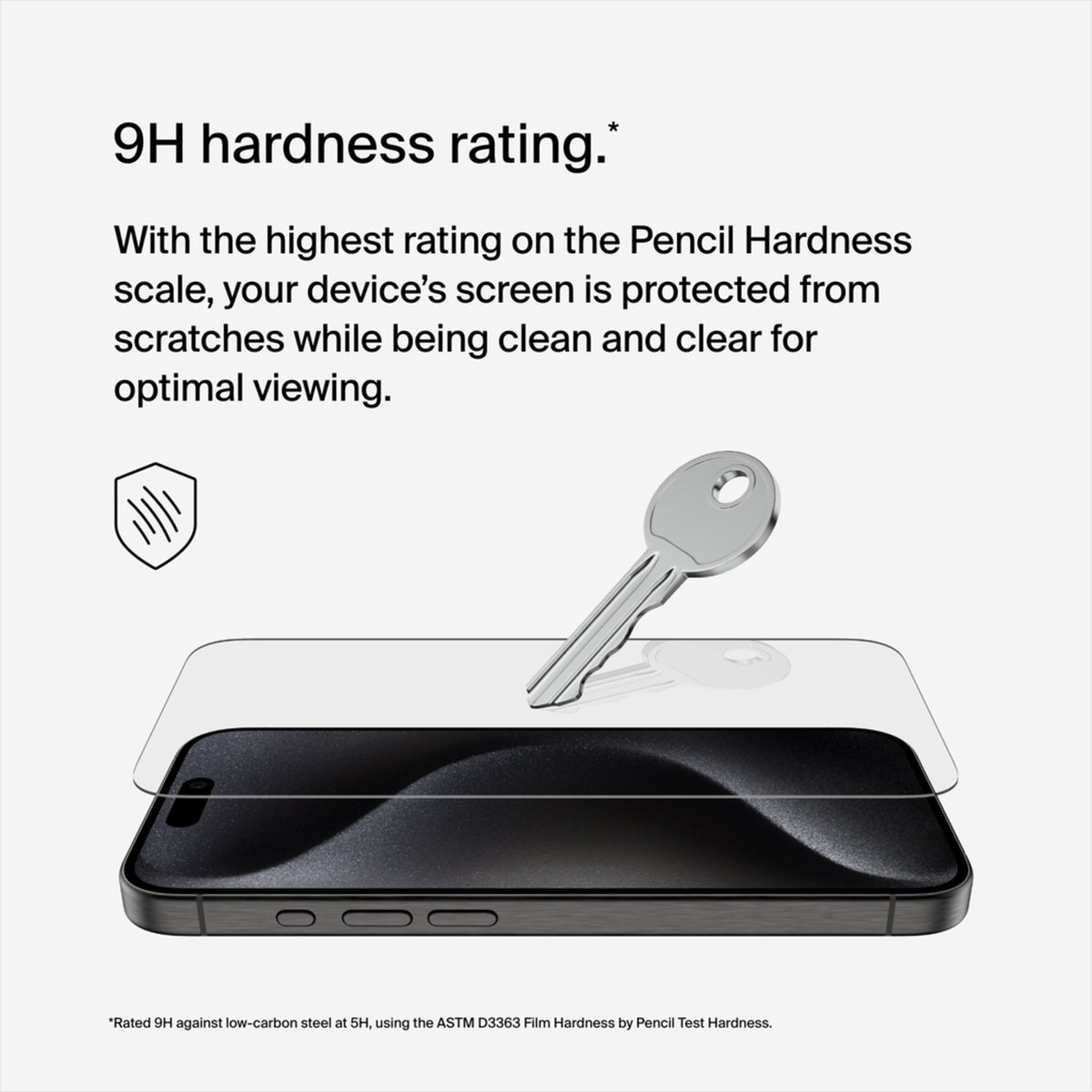 Belkin ScreenForce TemperedGlass Displayschutzfolie für Apple iPhone 15 Pro, gehärtetes Glas, Full Glue OVA137zz