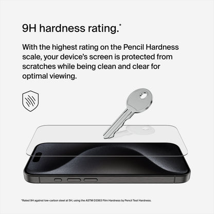 Belkin ScreenForce TemperedGlass Displayschutzfolie für Apple iPhone 15 Pro, gehärtetes Glas, Full Glue OVA137zz