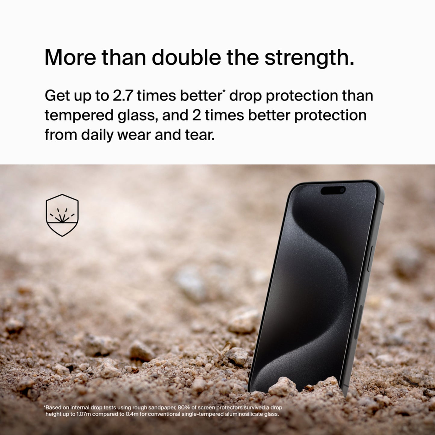 Bildschirmschutzfolie Belkin ScreenForce UltraGlass 2 für Apple iPhone 15 Pro Max, gehärtetes Glas, Full Glue OVA134zz
