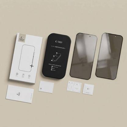 Privacy-Schutzfolie Tech-Protect OneTouch für Apple iPhone 18 Pro, gehärtetes Glas, Full Glue, 2er-Set
