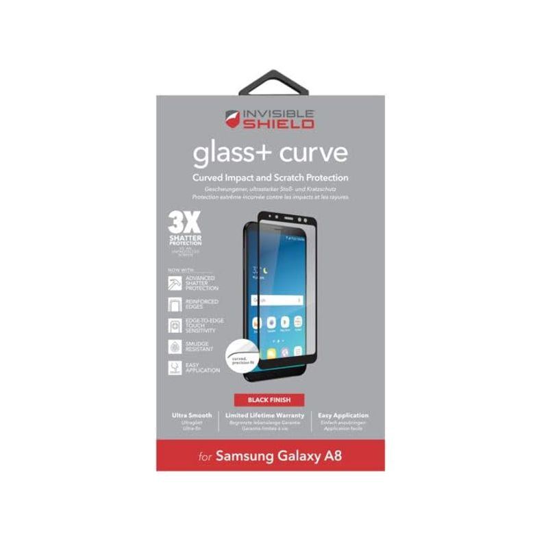 Zagg Glass Curve Displayschutzfolie für Samsung Galaxy A8 A800, sicheres Glas, Vollkleber, Schwarz 200101437