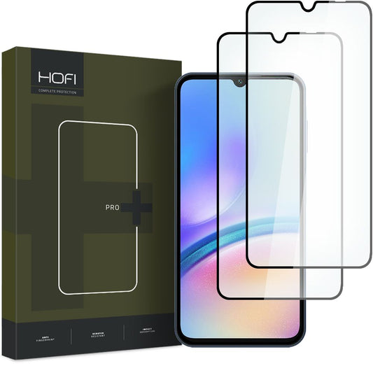 HOFI Glass PRO+ Screen Protector for Samsung Galaxy A05s A057, Tempered Glass, Full Glue, Set of 2 pieces, 2.5D, Black