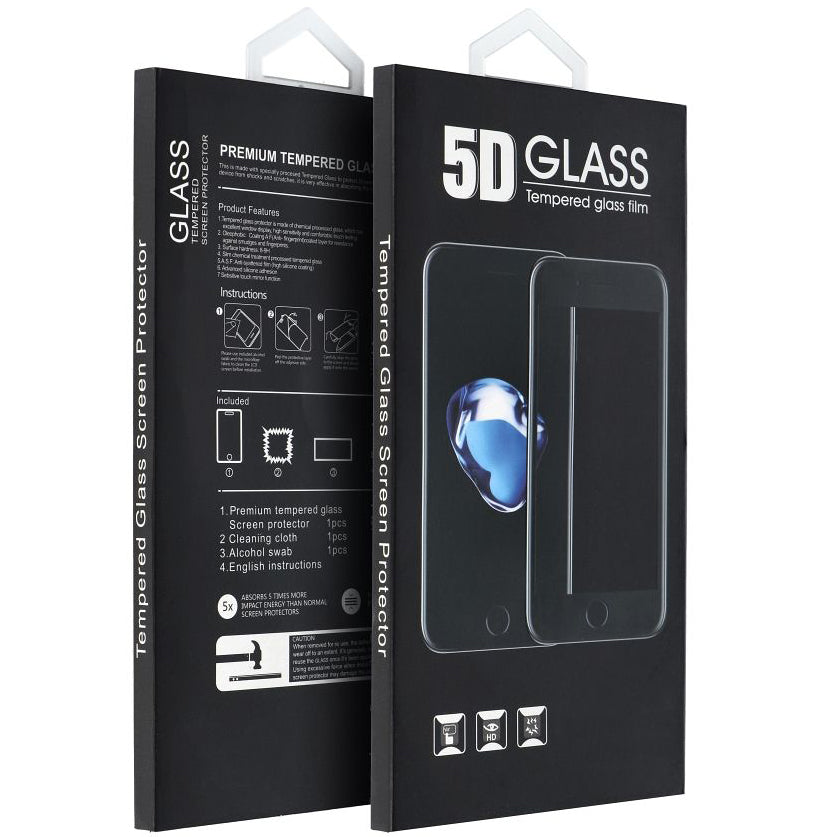 OEM-Displayschutzfolie für Apple iPhone 16 Pro, Sicherheitsglas, Vollkleber, 5D, Schwarz 