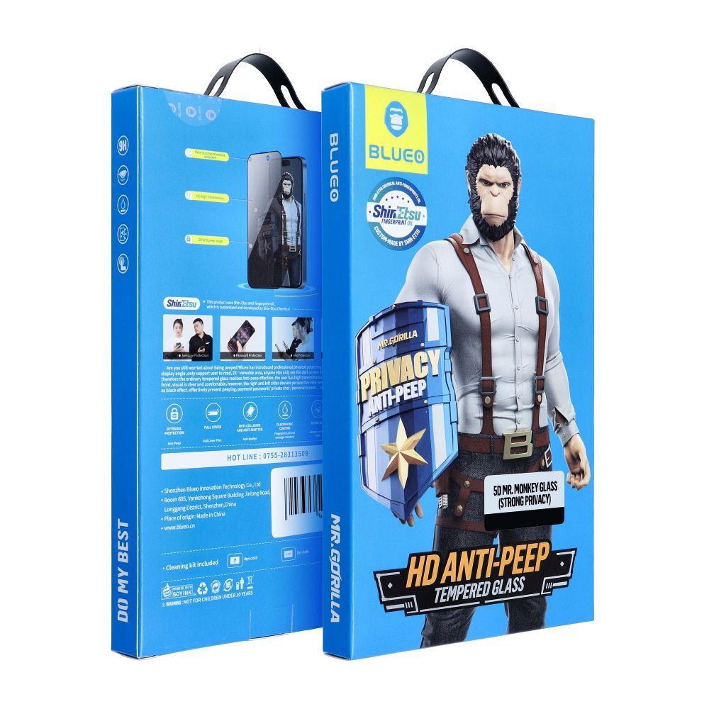 Schutzfolie Privacy Blueo für Samsung Galaxy S25 Ultra S938, Gehärtetes Glas, Vollverklebung, 5D