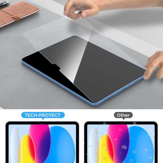 Schutzfolie Tech-Protect FIT+ für Samsung Galaxy Tab S10 FE+, Gehärtetes Glas, Vollverklebung, Set 2 Stück, 2.5D