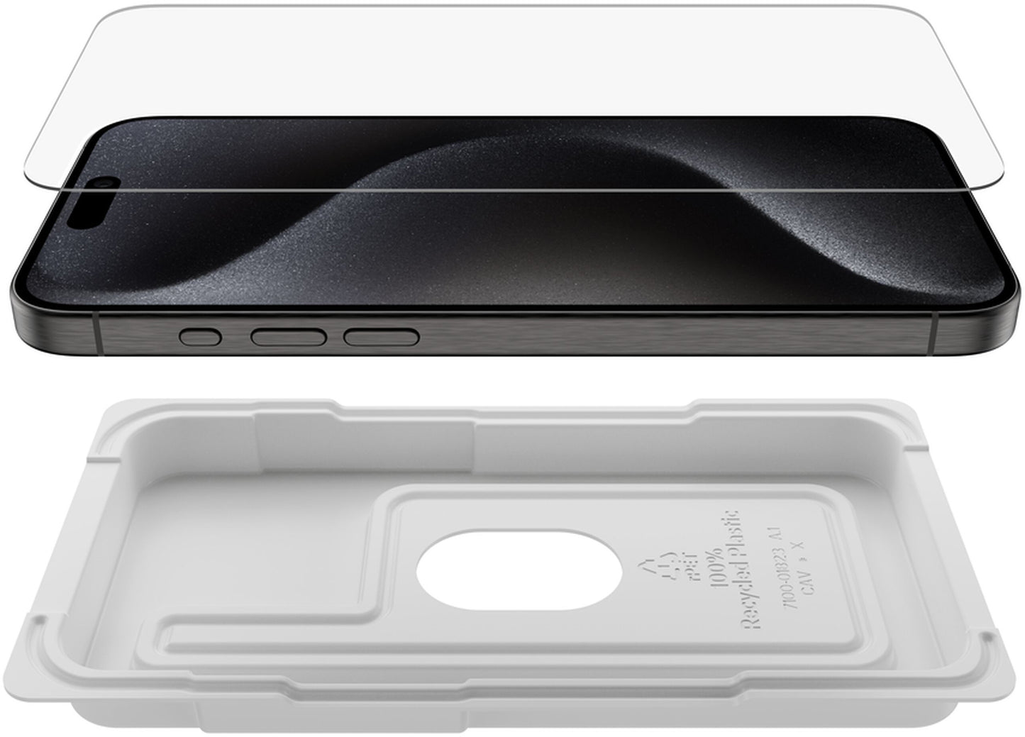 Bildschirmschutzfolie Belkin ScreenForce UltraGlass 2 für Apple iPhone 15 Pro Max, gehärtetes Glas, Full Glue OVA134zz