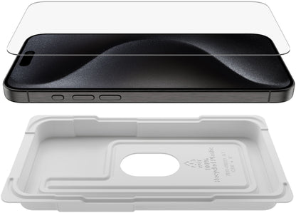 Bildschirmschutzfolie Belkin ScreenForce UltraGlass 2 für Apple iPhone 15 Pro Max, gehärtetes Glas, Full Glue OVA134zz