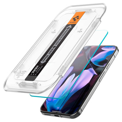 Spigen EZ FIT Screen Protector for Google Pixel 9 / 9 Pro, Tempered Glass, Full Glue, Set of 2, 2.5D AGL08442