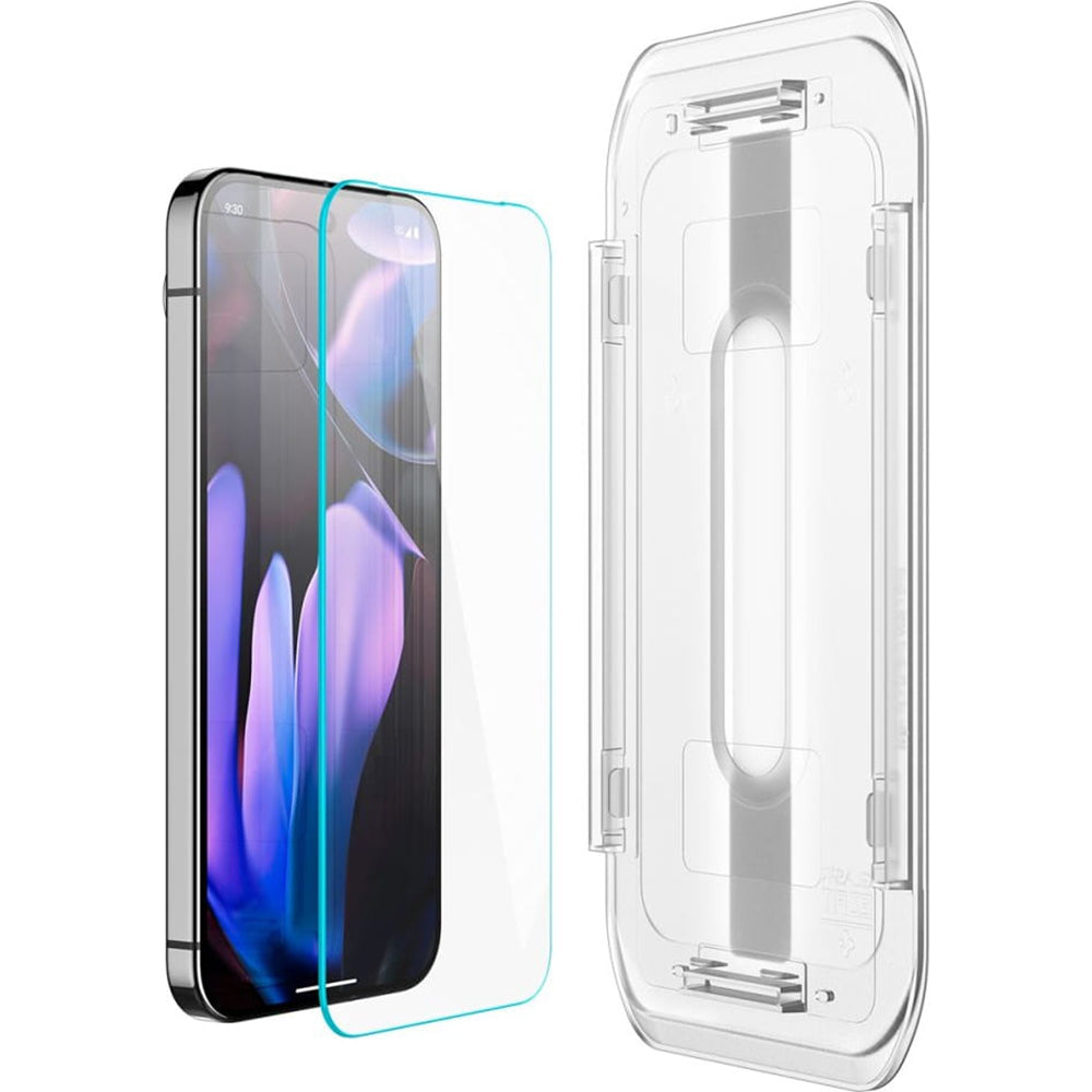 Schutzfolie Spigen GlastR EZ FIT für Google Pixel 9 Pro XL, gehärtetes Glas, Full Glue, Set mit 2 Stück AGL08445
