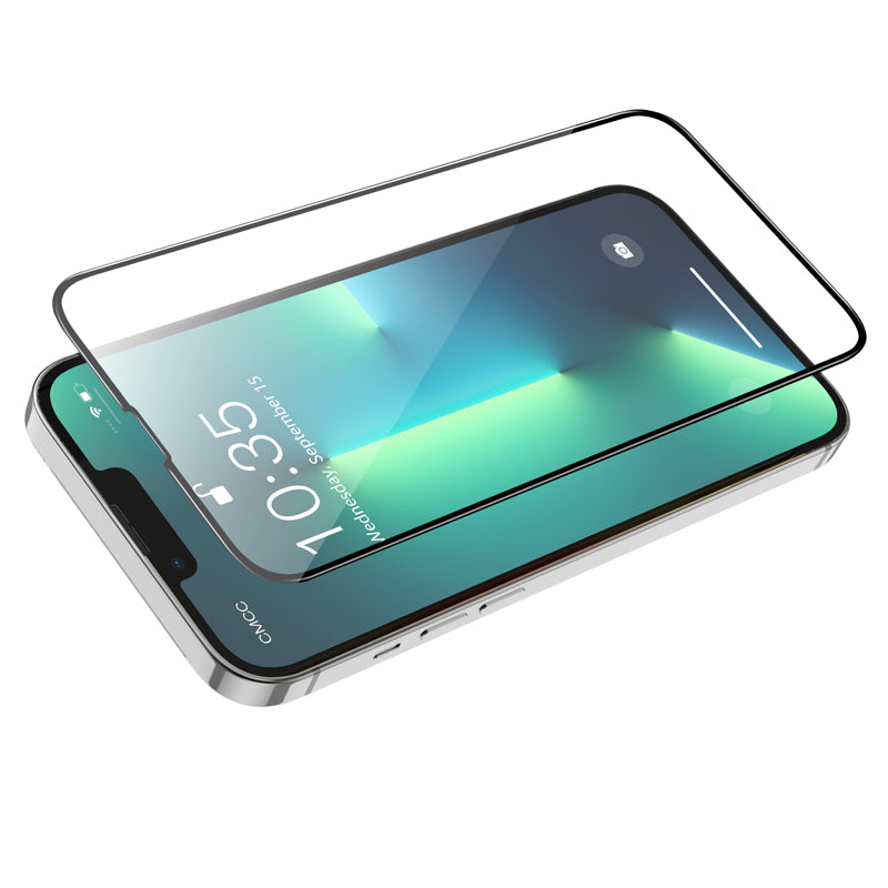 HOCO G16 Screen Protector for Apple iPhone 16e / 14 / 13 Pro / 13, Tempered Glass, Full Glue, 5D, Black