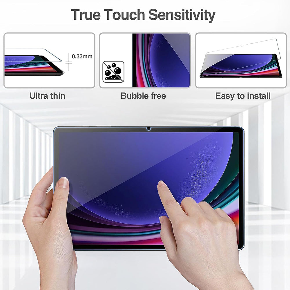 Lito Classic Displayschutzfolie für Samsung Galaxy Tab S9 FE / Tab S9, gehärtetes Glas, Full Glue, 2.5D