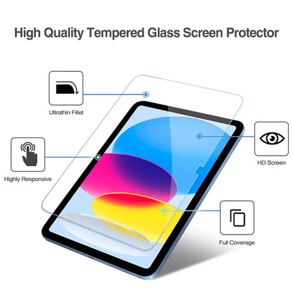 Clear Lito Classic Displayschutzfolie für Apple iPad (2025) / (2022), gehärtetes Glas, Full Glue, 2.5D
