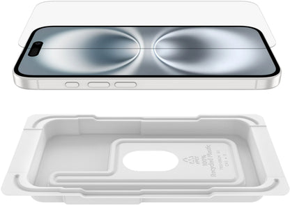 Belkin ScreenForce TemperedGlass Displayschutzfolie für Apple iPhone 16 / 15 / 14 Pro, gehärtetes Glas, Full Glue OVA135zz